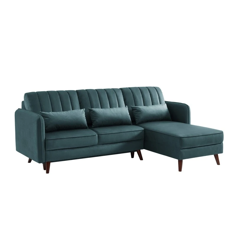 Canapé D'angle IDAHO En Tissu Bleu Vert Convertible 2 Canapé D'angle IDAHO En Tissu Bleu Vert Convertible – Image 2