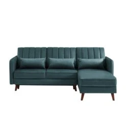 Canapé D'angle IDAHO En Tissu Bleu Vert Convertible 10 Canapé D'angle IDAHO En Tissu Bleu Vert Convertible -Maison Jardin Élégance idahoancvtxblvr canape angle 3