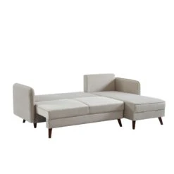 Canapé D'angle IDAHO En Tissu Sable Convertible -Maison Jardin Élégance idahoancvtxsable canape angle 2