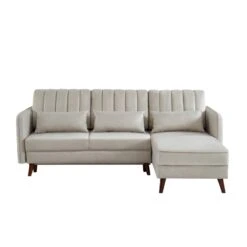 Canapé D'angle IDAHO En Tissu Sable Convertible -Maison Jardin Élégance idahoancvtxsable canape angle 4