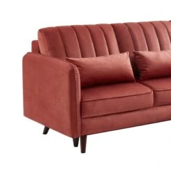 Canapé D'angle IDAHO En Tissu Terracotta Avec Angle Convertible -Maison Jardin Élégance idahoancvtxterra canape angle 6