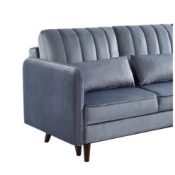 Canapé D'angle IDAHO En Velours Gris Convertible -Maison Jardin Élégance idahoancvvvgr canape angle 5