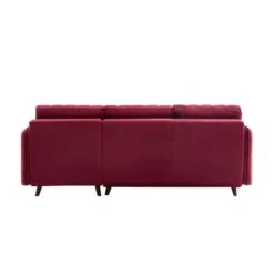 Canapé D'angle IDAHO En Velours Rouge Bordeaux Convertible -Maison Jardin Élégance idahoancvvvrg canape angle 5