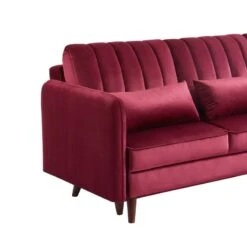 Canapé D'angle IDAHO En Velours Rouge Bordeaux Convertible -Maison Jardin Élégance idahoancvvvrg canape angle 6