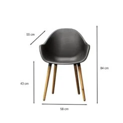 Lot 4 Chaises De Jardin KIRA En Plastique Et Pieds Bois Coloris Noir -Maison Jardin Élégance kira4nr lot 4 chaises noir 2