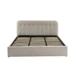 Lit Coffre ANDRE Velours Beige Sable 180x200 Sommier Inclus -Maison Jardin Élégance lit coffre andre velours beige sable 180x200 sommier inclus 5