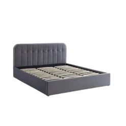 Lit Coffre ANDRE Velours Gris Anthracite Sommier 180x200 Inclus -Maison Jardin Élégance lit coffre andre velours gris anthracite sommier 180x200cm inclus 4