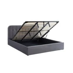Lit Coffre ANDRE Velours Gris Anthracite Sommier 180x200 Inclus -Maison Jardin Élégance lit coffre andre velours gris anthracite sommier 180x200cm inclus 5