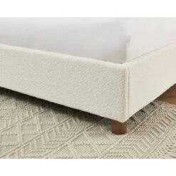 Lit Coffre KORALL Tissu Bouclette écru 160x200 Sommier Inclus -Maison Jardin Élégance lit coffre korall tissu bouclettes ecru 160x200 sommier 3