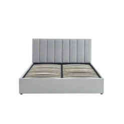 Lit Coffre MARIUS Tissu Gris Perle 160x200 Sommier Inclus -Maison Jardin Élégance lit coffre marius velours gris perle 160x200 sommier inclus 5