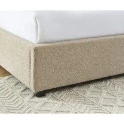 Lit Coffre OLAF Tissu Bouclette Beige 160x200 Sommier Inclus -Maison Jardin Élégance lit coffre olaf laine bouclee beige 160x200 sommier inclus 4