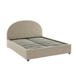 Lit Coffre OLAF Tissu Bouclette Beige 160x200 Sommier Inclus -Maison Jardin Élégance lit coffre olaf laine bouclee beige 160x200 sommier inclus 5