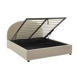 Lit Coffre OLAF Tissu Bouclette Beige 160x200 Sommier Inclus -Maison Jardin Élégance lit coffre olaf laine bouclee beige 160x200 sommier inclus 7