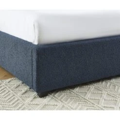 Lit Coffre OLAF Tissu Bouclette Bleu Foncé 160x200 Sommier Inclus -Maison Jardin Élégance lit coffre olaf laine bouclee bleu fonce 160x200 sommier inclus 4