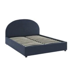 Lit Coffre OLAF Tissu Bouclette Bleu Foncé 160x200 Sommier Inclus -Maison Jardin Élégance lit coffre olaf laine bouclee bleu fonce 160x200 sommier inclus 5