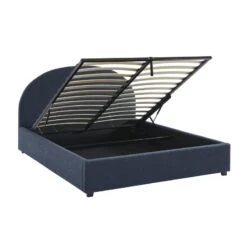 Lit Coffre OLAF Tissu Bouclette Bleu Foncé 160x200 Sommier Inclus -Maison Jardin Élégance lit coffre olaf laine bouclee bleu fonce 160x200 sommier inclus 6