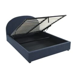 Lit Coffre OLAF Tissu Bouclette Bleu Foncé 160x200 Sommier Inclus -Maison Jardin Élégance lit coffre olaf laine bouclee bleu fonce 160x200 sommier inclus 7