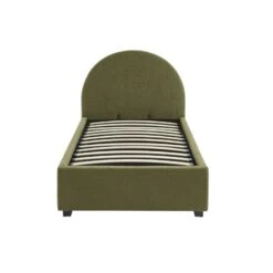 Lit Coffre OLAF Tissu Bouclette Kaki 90x190 Sommier Inclus -Maison Jardin Élégance lit coffre olaf laine bouclee kaki 90x190 sommier inclus 8