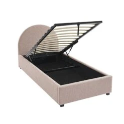 Lit Coffre OLAF Tissu Bouclette Rose 90x190 Sommier Inclus -Maison Jardin Élégance lit coffre olaf laine bouclee rose 90x190 sommier inclus 7