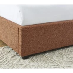 Lit Coffre OLAF Tissu Bouclette Terracotta 160x200 Sommier Inclus -Maison Jardin Élégance lit coffre olaf laine bouclee terracotta 160x200 sommier inclus 4