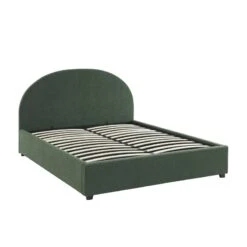 Lit Coffre OLAF Tissu Bouclette Vert Forêt 160x200 Sommier Inclus -Maison Jardin Élégance lit coffre olaf laine bouclee vert fonce 160x200 sommier inclus 5