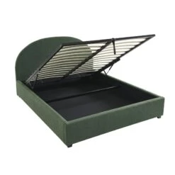 Lit Coffre OLAF Tissu Bouclette Vert Forêt 160x200 Sommier Inclus -Maison Jardin Élégance lit coffre olaf laine bouclee vert fonce 160x200 sommier inclus 7