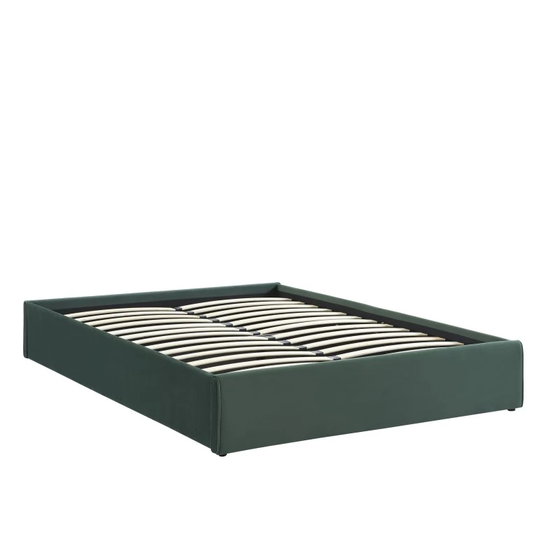 Lit Coffre SAKURA Velours Vert Forêt 160x200 Sommier Inclus 4 Lit Coffre SAKURA Velours Vert Forêt 160x200 Sommier Inclus – Image 4