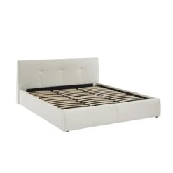 Lit Coffre SEGURO Simili Blanc 180x200 Sommier Inclus -Maison Jardin Élégance lit coffre seguro simili blanc 180x200 sommier inclus 4