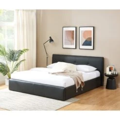 Lit Coffre SEGURO Simili Noir 180x200 Sommier Inclus 11 Lit Coffre SEGURO Simili Noir 180x200 Sommier Inclus -Maison Jardin Élégance lit coffre seguro simili noir 180x200 sommier inclus 1