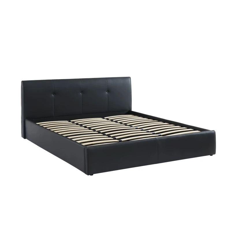 Lit Coffre SEGURO Simili Noir 180x200 Sommier Inclus 6 Lit Coffre SEGURO Simili Noir 180x200 Sommier Inclus – Image 6