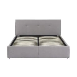 Lit Coffre SEGURO Tissu Gris Chiné 140x190 Sommier Inclus -Maison Jardin Élégance lit coffre seguro tissu gris chine 14x190 sommier inclus 5