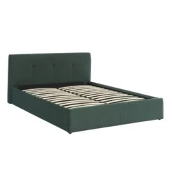 Lit Coffre SEGURO Velours Vert Forêt 160x200 Sommier Inclus -Maison Jardin Élégance lit coffre seguro velours vert foret 160x200 sommier inclus 3