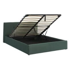 Lit Coffre SEGURO Velours Vert Forêt 160x200 Sommier Inclus -Maison Jardin Élégance lit coffre seguro velours vert foret 160x200 sommier inclus 4
