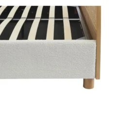 Lit Coffre TSUKI 140x190 Tissu Bouclette écru Et Cannage Rotin -Maison Jardin Élégance lit coffre tsuki 140x190 tissu bouclettes ecru et cannage rotin 5