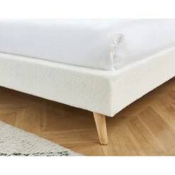 Lit Double ANDREAS Bouclette Blanche Sommier 140x190cm Inclus 12 Lit Double ANDREAS Bouclette Blanche Sommier 140x190cm Inclus -Maison Jardin Élégance lit double andreas laine bouclee blanche sommier 140x190cm inclus 3
