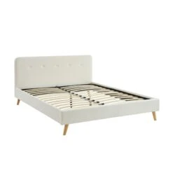 Lit Double ANDREAS Bouclette Blanche Sommier 140x190cm Inclus 14 Lit Double ANDREAS Bouclette Blanche Sommier 140x190cm Inclus -Maison Jardin Élégance lit double andreas laine bouclee blanche sommier 140x190cm inclus 5