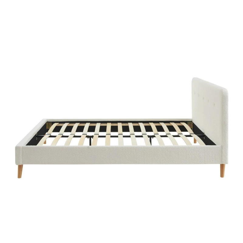 Lit Double ANDREAS Bouclette Blanche Sommier 140x190cm Inclus 8 Lit Double ANDREAS Bouclette Blanche Sommier 140x190cm Inclus – Image 8