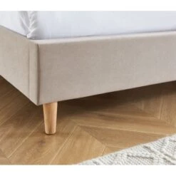 Lit Double KNUT Velours Beige Sable 160x200 Sommier Inclus 10 Lit Double KNUT Velours Beige Sable 160x200 Sommier Inclus -Maison Jardin Élégance lit double knut velours beige sable 160x20 sommier inclus 3