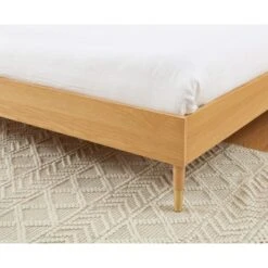 Lit Double LEON Placage Chêne Et Cannage Rotin 140x190 Sommier Inclus -Maison Jardin Élégance lit double leon placage chene et cannage rotin 140x190 sommier inclus 3