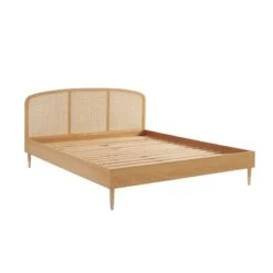 Lit Double LEON Placage Chêne Et Cannage Rotin 160x200 Sommier Inclus 12 Lit Double LEON Placage Chêne Et Cannage Rotin 160x200 Sommier Inclus -Maison Jardin Élégance lit double leon placage chene et cannage rotin 160x200 sommier inclus 4