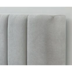 Lit Double MARIUS Tissu Gris Perle 140x190 Sommier Inclus -Maison Jardin Élégance lit double marius velours gris perle 140x190 sommier inclus 2