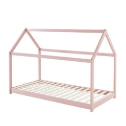 Lit Enfant Cabane TINY Pin Rose 90x190 Sommier Inclus -Maison Jardin Élégance lit enfant cabane tiny bois massif de pin rose 90x190 5
