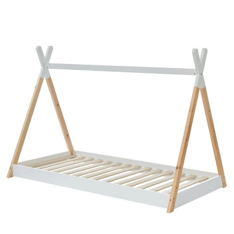Lit Enfant Cabane TINY Pin Massif Blanc Et Naturel Sommier 90x200 Inclus 6 Lit Enfant Cabane TINY Pin Massif Blanc Et Naturel Sommier 90x200 Inclus – Image 6