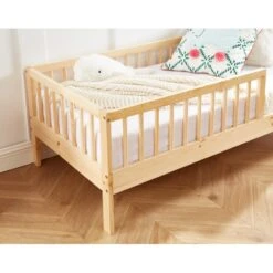Lit Enfant LOU Pin Massif 70x140 Sommier Inclus -Maison Jardin Élégance lit enfant lou en pin massif couleur bois naturel 70 x 140 cm 3