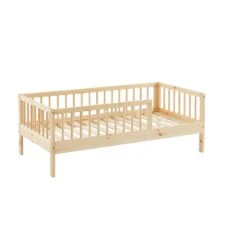 Lit Enfant LOU Pin Massif 70x140 Sommier Inclus -Maison Jardin Élégance lit enfant lou en pin massif couleur bois naturel 70 x 140 cm 4