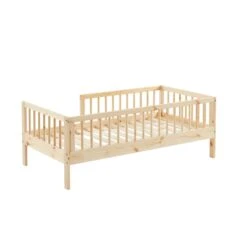 Lit Enfant LOU Pin Massif 70x140 Sommier Inclus -Maison Jardin Élégance lit enfant lou en pin massif couleur bois naturel 70 x 140 cm 6