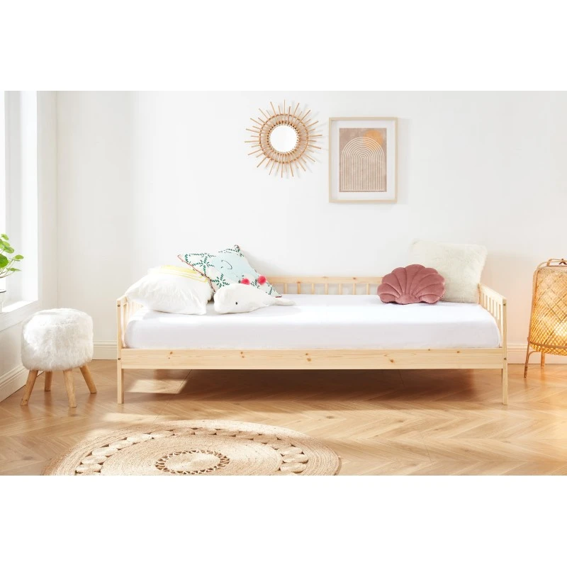 Lit Enfant LOU Pin Massif 90x190 Sommier Inclus 1 Lit Enfant LOU Pin Massif 90x190 Sommier Inclus