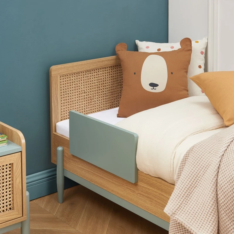 Lit Enfant PABLO Bleu Et Cannage Rotin 70x140 Sommier Inclus 4 Lit Enfant PABLO Bleu Et Cannage Rotin 70x140 Sommier Inclus – Image 4