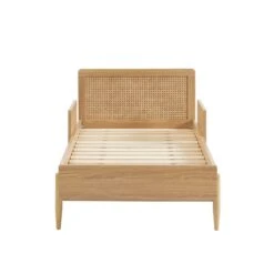 Lit Enfant PABLO Cannage Rotin Et Effet Bois 70x140 Sommier Inclus -Maison Jardin Élégance lit enfant pablo cannage rotin et effet bois 70x140 sommier inclus 5