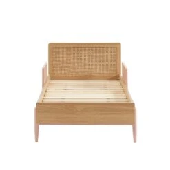 Lit Enfant PABLO Rose Et Cannage Rotin 70x140 Sommier Inclus -Maison Jardin Élégance lit enfant pablo rose et cannage rotin 70x140 sommier inclus 5